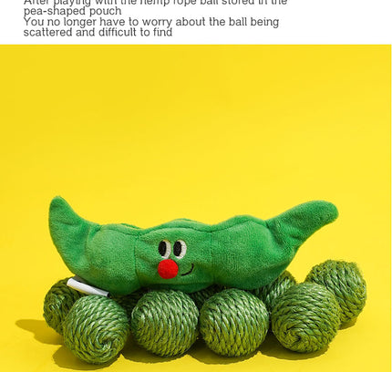 Cat Balls Cat Hide And Seek Toys Kitten Teasing Stick Self-Help Relief Sisal Balls Cat Teething Pea Toy Balls Supplies