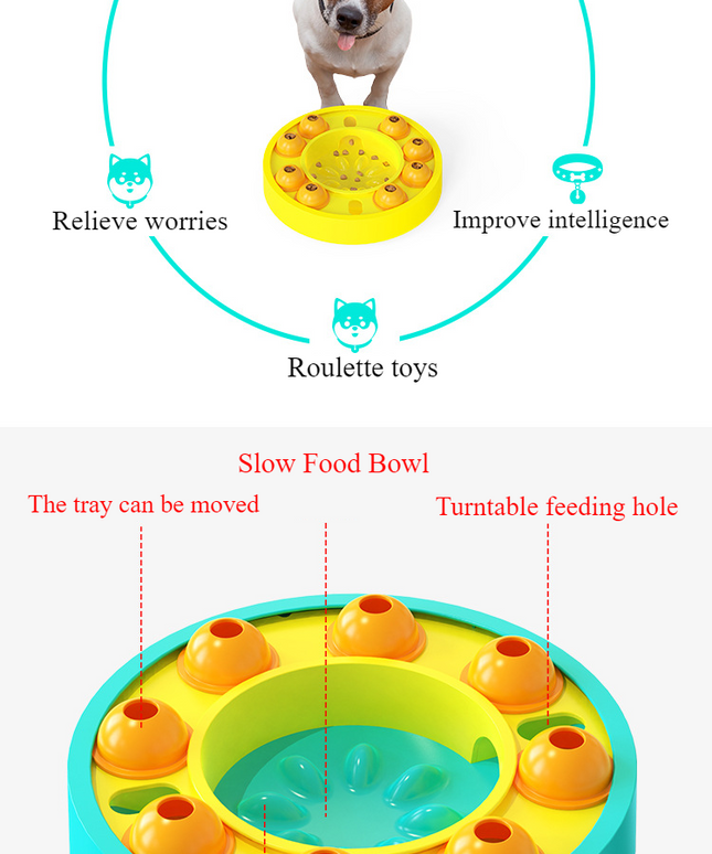 Dog Puzzle Toys Mangeoire lente Jouets interactifs pour chiens Distributeur de friandises pour entraînement du QI Distributeur de friandises pour grands chiens Puzzle à friandises pour chiens
