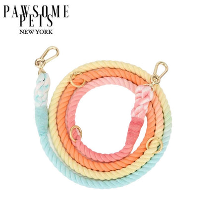 HANDS FREE DOG ROPE LEASH - CLASSIC RAINBOW-0