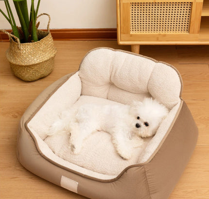 Gemütliches Plüsch-Haustierbett, warm, waschbar, flauschig, Sofa, Spielzeug, mittelgroßes Hundebett, Zwinger, Innendecke