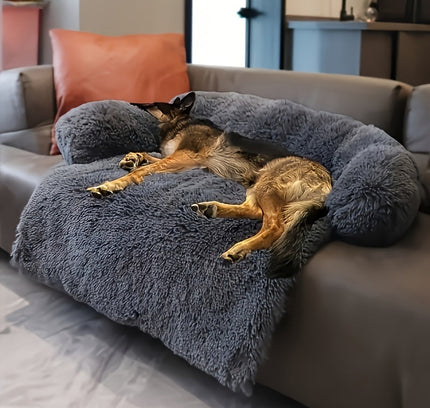 Pet Plush Sofa Bed with Neck Cushion