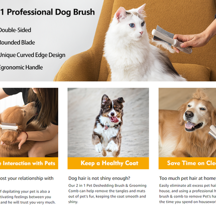 2 In 1 Dog Cat Deshedding Brush Grooming Comb Double Sided Professional Brush For Short Medium Or Long Hair Effectively Remove Dead Floating Hair
