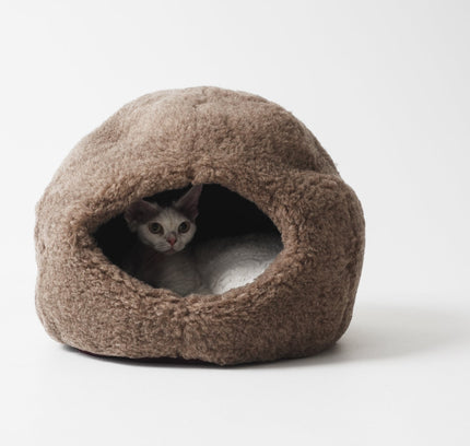 Nest Natural Woolen Pet Bed - Beige-3