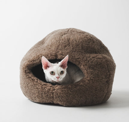 Nest Natural Woolen Pet Bed - Beige-1