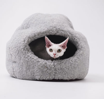 Nest Natural Woolen Pet Bed - Gray-0