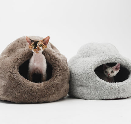 Nest Natural Woolen Pet Bed - Gray-1