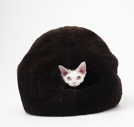 Nest Natural Sheepskin Pet Bed - Brown-1