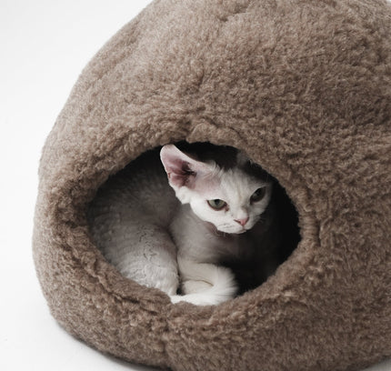 Nest Natural Woolen Pet Bed - Beige-0