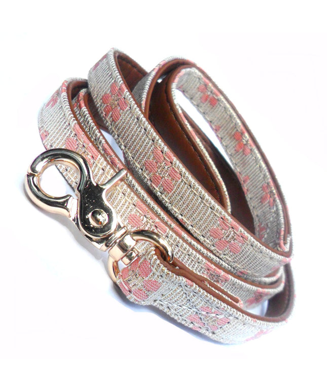 Flower Fabric Dog Leads - Pink-0