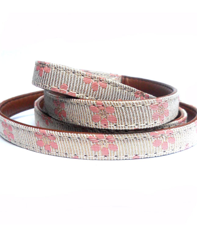 Flower Fabric Dog Leads - Pink-1