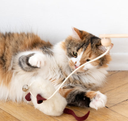 Natural Sheepskin Cat Toy: Mouse-4