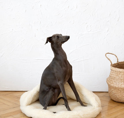 Natural Wool Pet Cave - White-3
