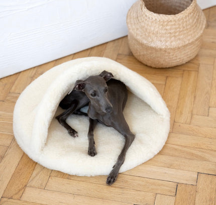 Natural Wool Pet Cave - White-1