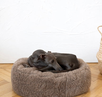 Oval Natural Wool Pet Bed - Beige-3