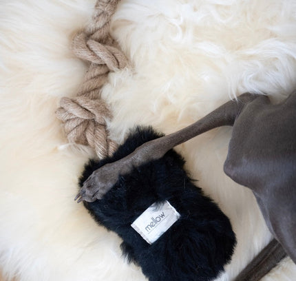Square or Rectangular Natural Sheepskin Pet Mat - White-3