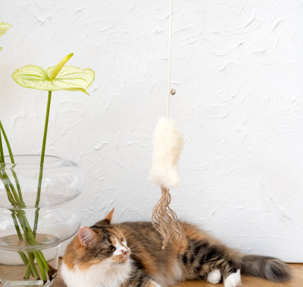 Natural Sheepskin Cat Toy: Fish-0