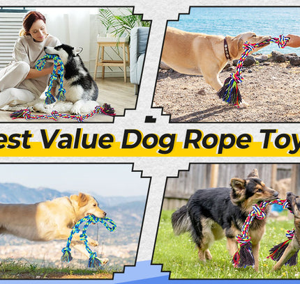 Heavy Duty Dog Rope Toy For Aggressive Chewers, Tough Tug Of War Dog Toys For Large, Medium And Small Dogs