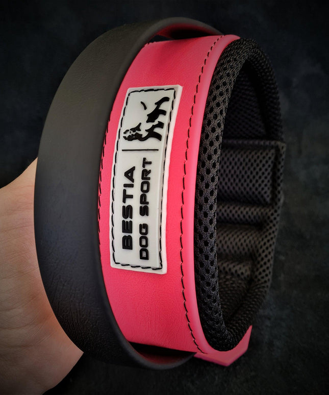 BESTIA DOG SPORT HANDLE COLLAR NEON PINK
