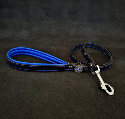 'Bijou'' leather lead blue-0