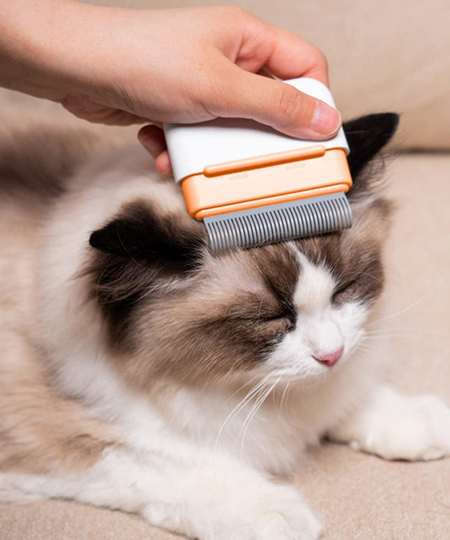 Cat Comb, Dog Massage Removal Brush For Deshedding Grooming Comb, Portable Cat Brush For Short Long Haired Cats Dogs Puppy Kitten Rabbit, Remove Matted Tangled Fur Loose Hair