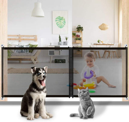 Pet Dog Fence Gate Safe Guard Safety Enclosure Dog Fences Dog Gate The Ingenious Mesh Magic Pet Gate Pet supplies-0