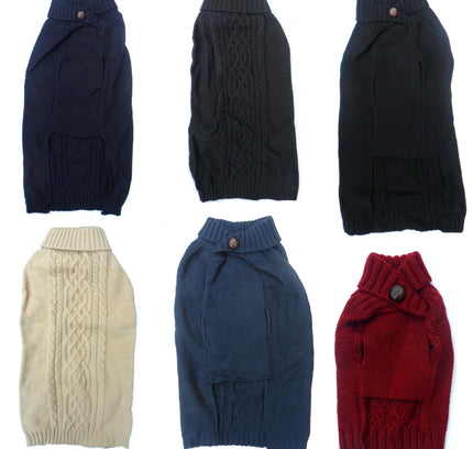Cable Knit Dog Jumper Sweater-0