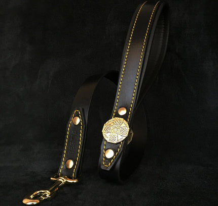 The "Maximus" leash black & gold-0