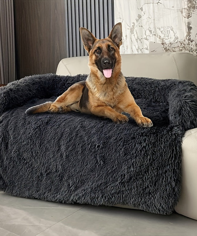 Pet Plush Sofa Bed with Neck Cushion-2