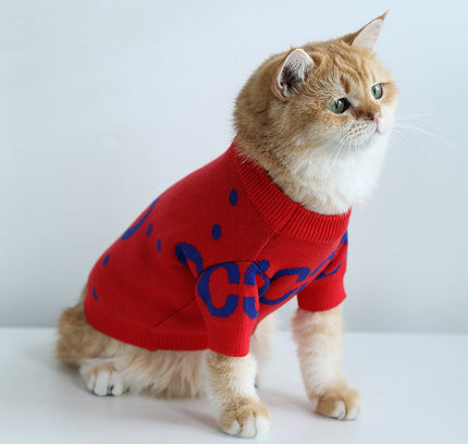 Pet Sweater Autumn And Winter Thickening Red