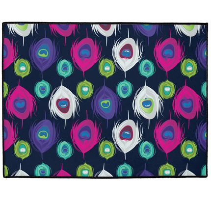 Peacock Splash Dog Mat-0