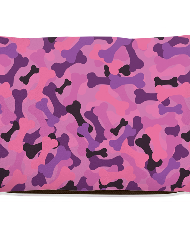 Bone Camo Pink Dog Bed-3