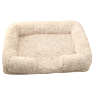Plush Lit Rond pour Animaux Lit pour Chien Hiver