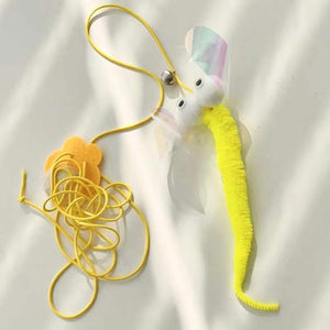 Cat Toys Jouets simulés mignons Jouet interactif amusant auto-attrapant Corde souris télescopique suspendue Fournitures pour chats