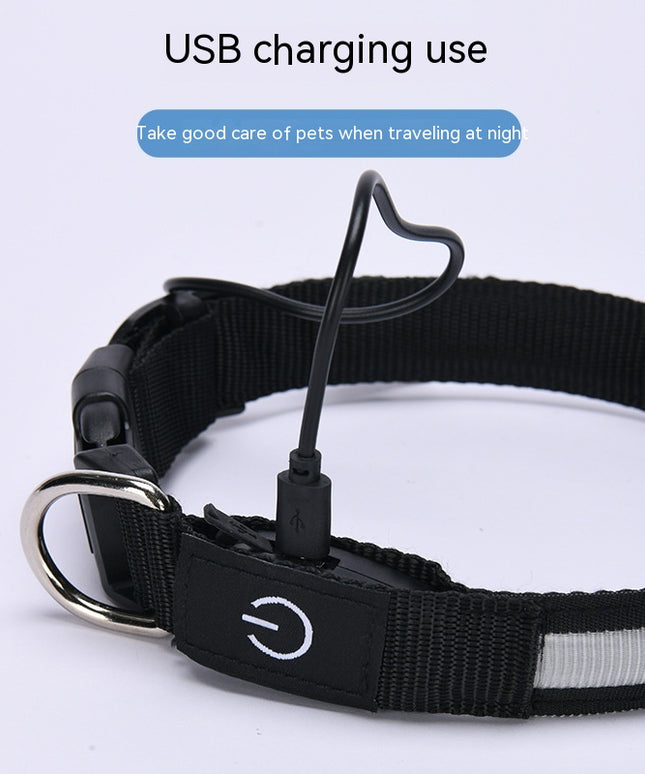 LED Nylon Fishing Line Luminous Collar USB Charging