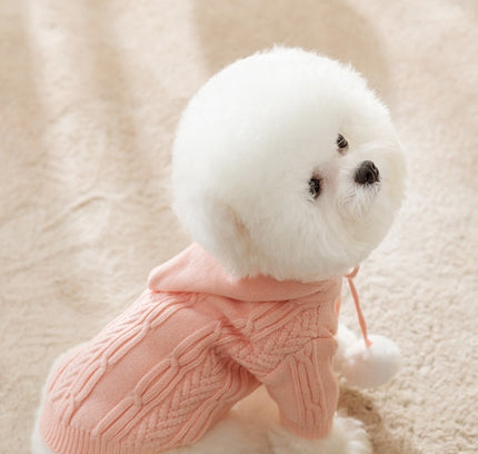 Cat Fur Ball Sweater Two Feet Warm Hooded Dogs Teddy Pet Clothes