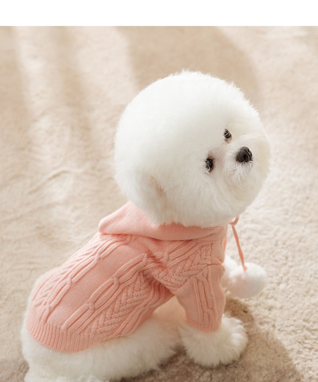 Cat Fur Ball Sweater Two Feet Warm Hooded Dogs Teddy Pet Clothes