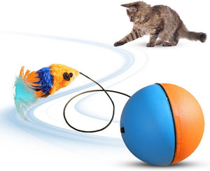 Jouet interactif balle pour chat Balle automatique en mouvement pour chien et chat Jouet électrique activé par le mouvement Jouets d'enrichissement pour chats d'intérieur ennuyés Jouets intelligents balle auto-roulante pour chat