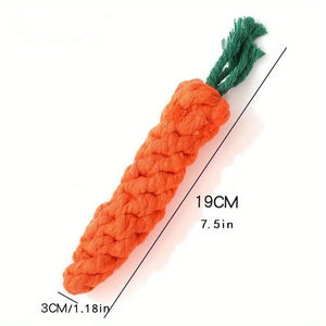 Pet Toy à mâcher avec corde en coton carotte pour petits chiens - Jouet nœud durable, jeu interactif pour le nettoyage des dents des chiens et des chats