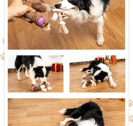 Dog Plush Vocalization Toys Bite Resistant Cotton Rope Dog Teeth Grinding Interactive Training Puppy Plaything Pets Supplies