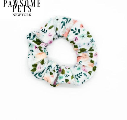 SCRUNCHIES - WHITE FLORAL-0