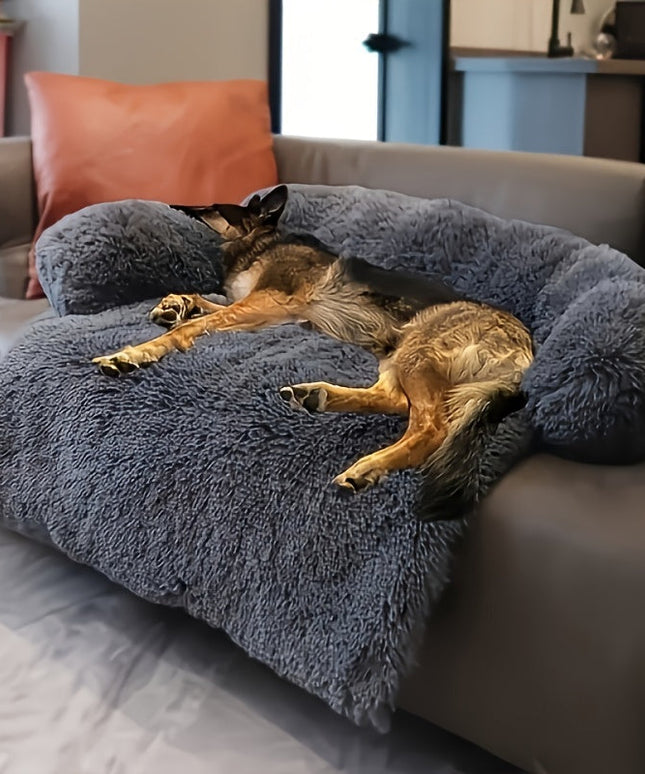 Pet Plush Sofa Bed with Neck Cushion