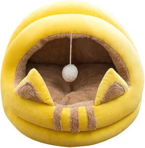 Cat Nest Bed Maison Nid de Chat Semi-Fermée Refuge Frais d'Été