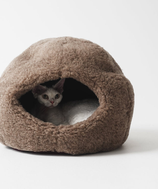 Nest Natural Woolen Pet Bed - Beige-3