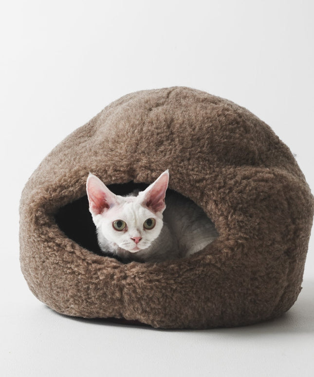 Nest Natural Woolen Pet Bed - Beige-1