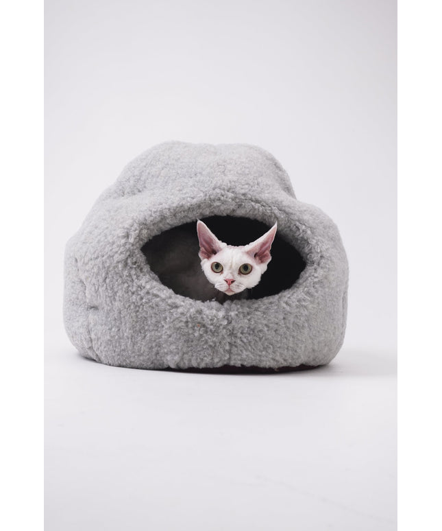 Nest Natural Woolen Pet Bed - Gray-0