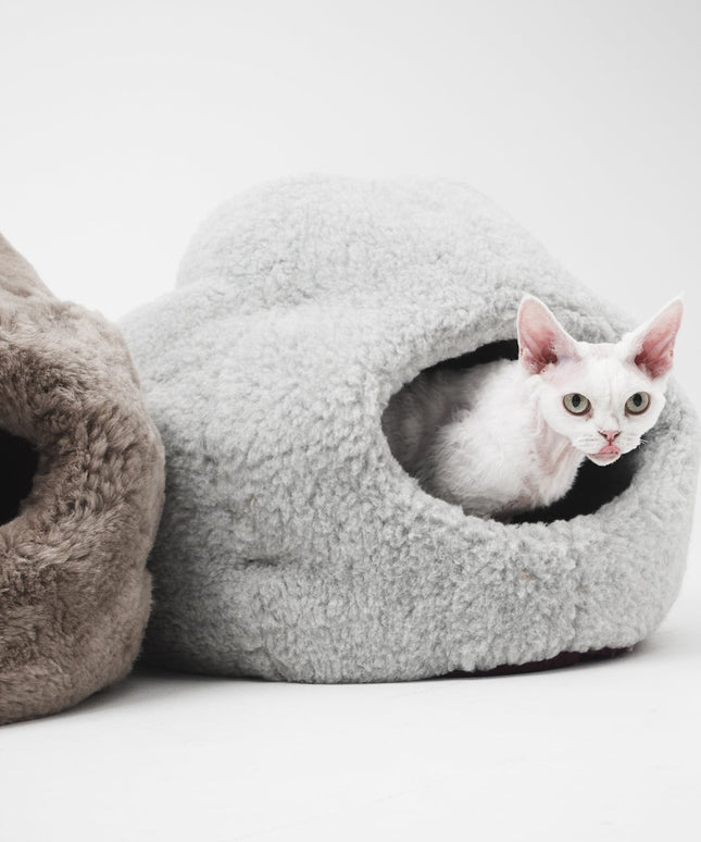 Nest Natural Woolen Pet Bed - Gray-2