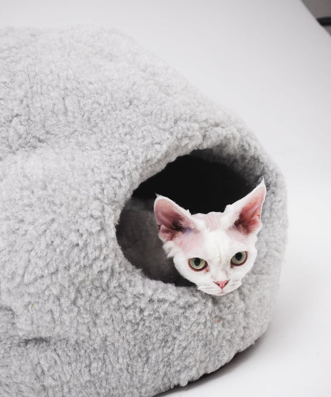Nest Natural Woolen Pet Bed - Gray-3