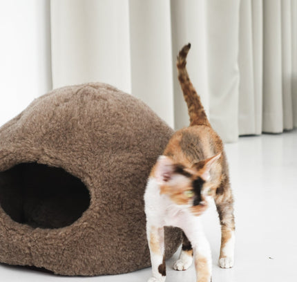 Nest Natural Sheepskin Pet Bed - Beige-4