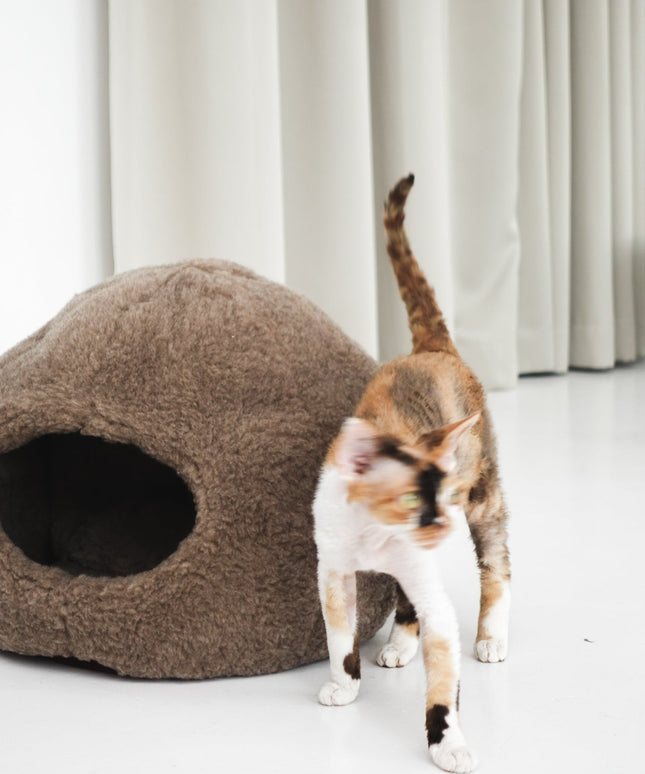 Nest Natural Sheepskin Pet Bed - Beige-4