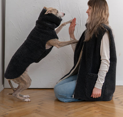 Woolen Dog Vest - Charcoal-0